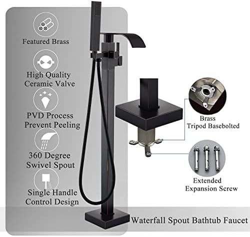 Senlesen Bathroom Tub Filler Faucet with Handheld Sprayer