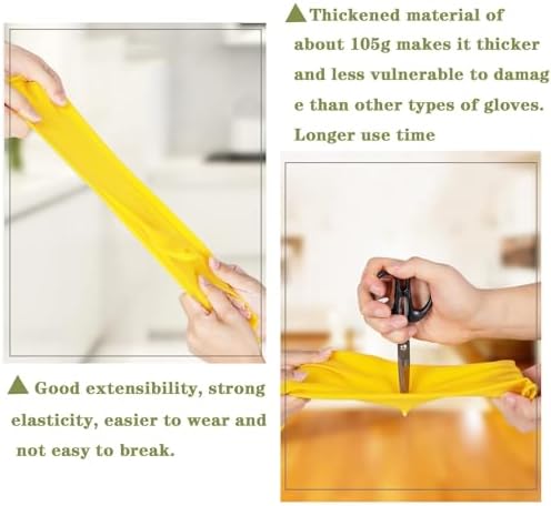 8 Pairs Reusable Cleaning Gloves Extra Thick Yellow