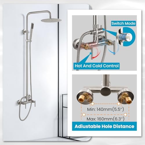 Sturdy Outdoor Shower Combo with Rainfall Handheld Spray