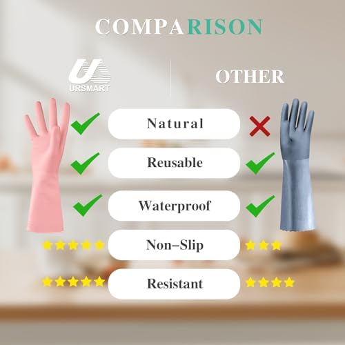 URSMART Dishwashing Gloves Reliable Kitchen Uses