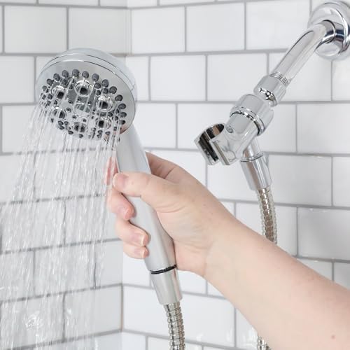 Danco 5 Spray Setting Handheld Shower Head Charming Chrome Hydrodynamic Design