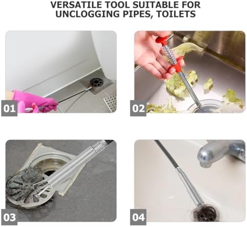 OSALADI Toilet Pickup Tool Dredging Brush for Home Sink Drain