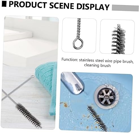 Amosfun Flexible Handle Brush Set 6pcs Stainless Steel Drain Cleaning Tool