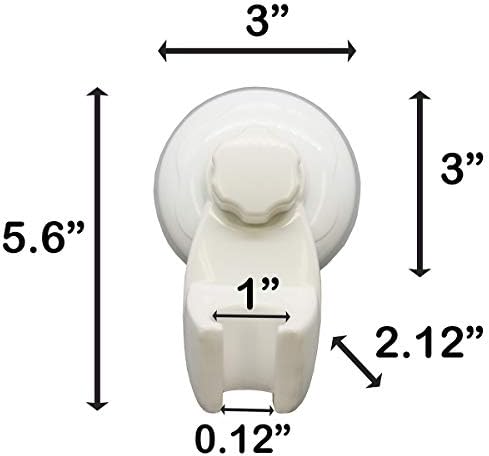 Non-Rotating Handled Shower Bracket with Suction Cup Mount - No Drilling Required