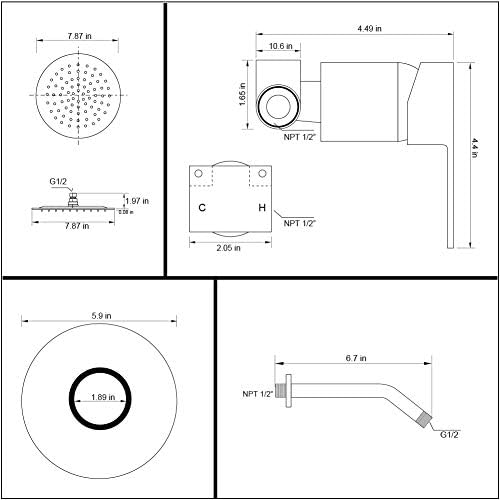 Versatile Matte Black Shower Faucet Set