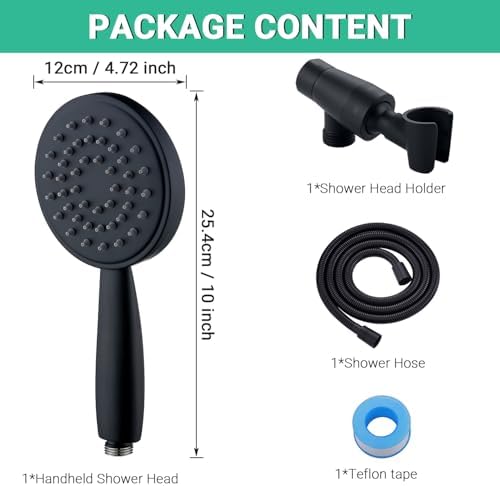Sleek 70-Inch Handheld Shower Head with Brass Bracket and Long hose