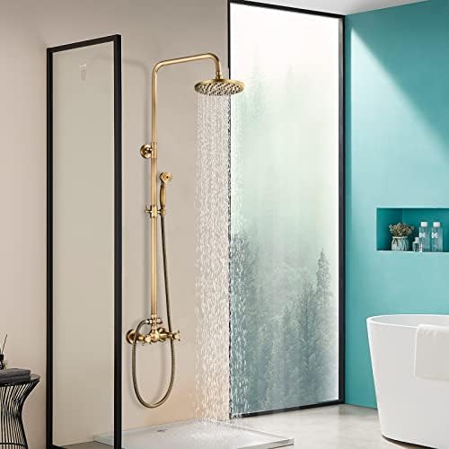 Customizable antique brass bathroom shower faucet system set
