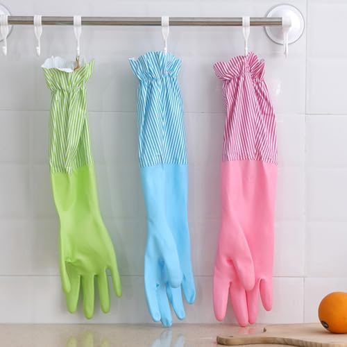 Household Cleaning Gloves Waterproof Cotton Lined