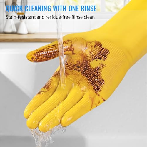 Coopache Long Rubber Gloves for Dishwashing