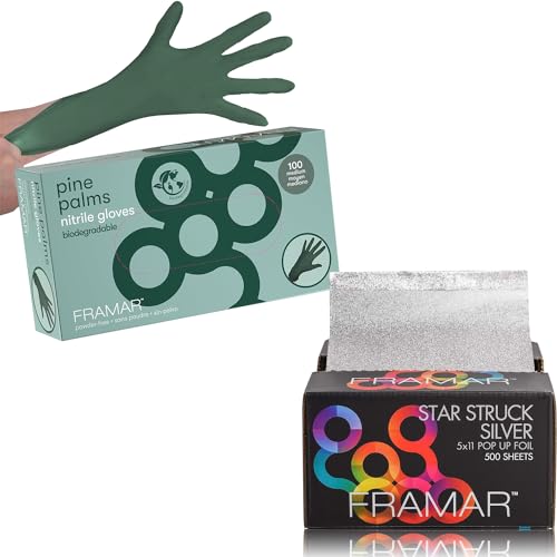 Framar Star Struck Silver Pop Up Foil Green Gloves Latex Free