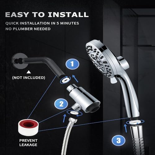 EJG Magnetic Shower Head with Tool-Free Installation