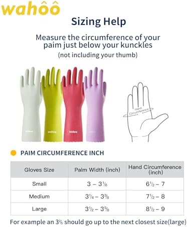 Wahoo Skin-Friendly Cleaning Gloves Reusable Flocked Cotton Gloves Dishwashing Perfect Grip