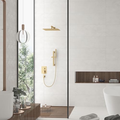 Hoimpro Shower System with Adjustable Slide Bar and Brushed Gold Finish 1