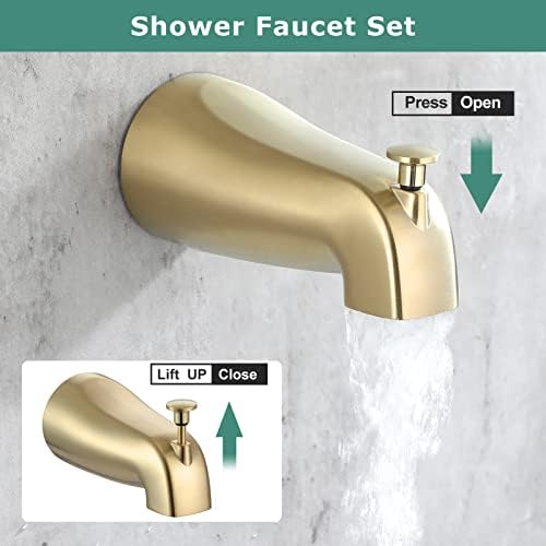 Parlos Shower System Brushed Gold Faucet Set with Tub Spout