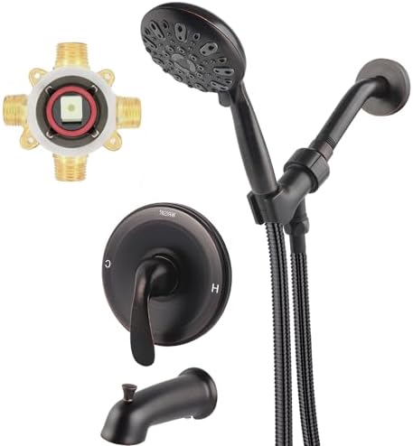 Luxury Oil Rubbed Bronze Tub Shower Faucet Set