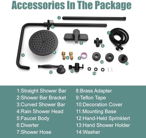 Oil Rubbed Bronze Exposed Pipe Shower System 8-inch Rainfall 151 GPM