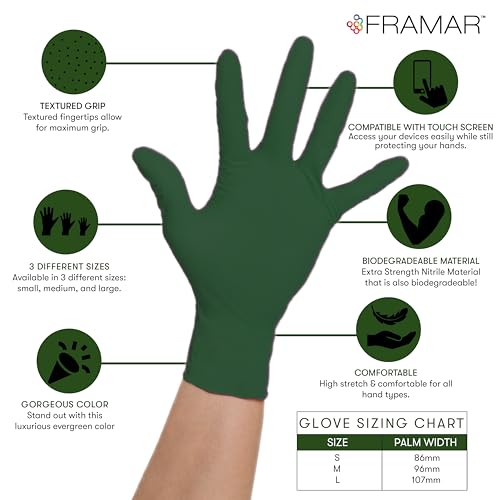 Framar Star Struck Silver Pop Up Foil Green Gloves Latex Free