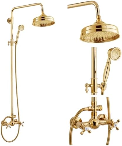 Elegant Gold-Plated Exposed Shower Faucet Set