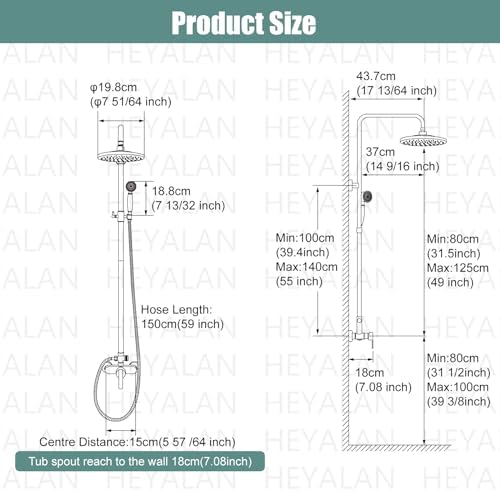 Oil Rubbed Bronze Exposed Pipe Shower System 8-inch Rainfall 151 GPM