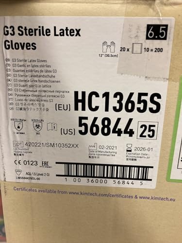 Sterile Latex Gloves Size 65 Case of 200