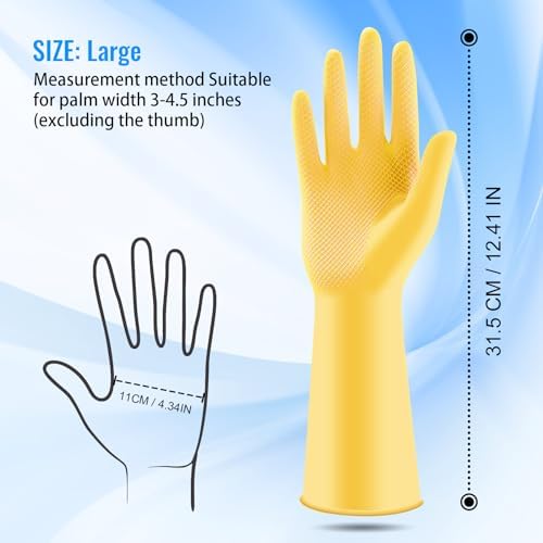 Coopache Long Rubber Gloves for Dishwashing