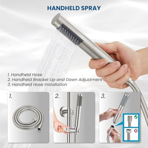 Sturdy Outdoor Shower Combo with Rainfall Handheld Spray