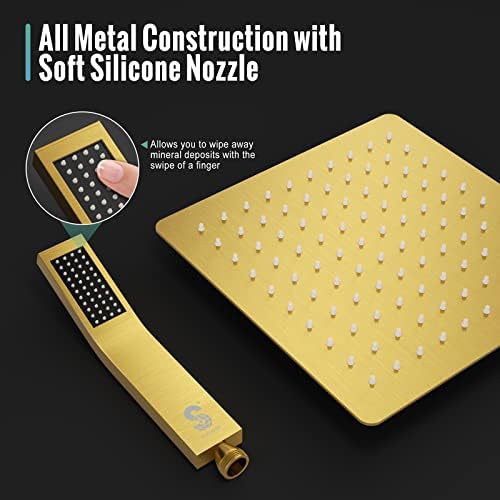 SR SUN RISE 8-Inch Rain shower system Brushed Gold