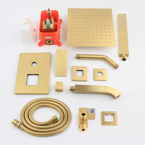 Luxury Brushed Gold Bathroom Shower System