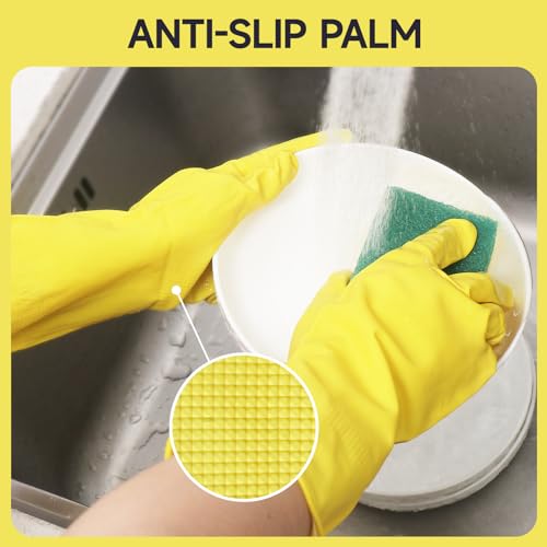 ProiFlux natural rubber cleaning gloves 2 pairs reusable extra large
