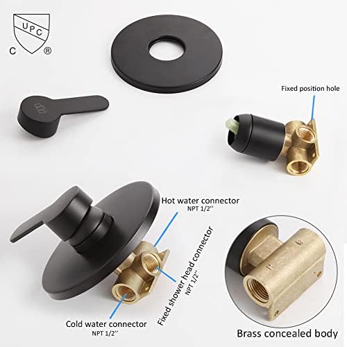Versatile Matte Black Shower Faucet Set