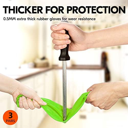 Vgo 3-Pair Dishwashing Gloves Essential Protection for Kitchen Beyond