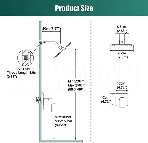 Sturdy Stainless Steel Rainfall Shower Head Set for US