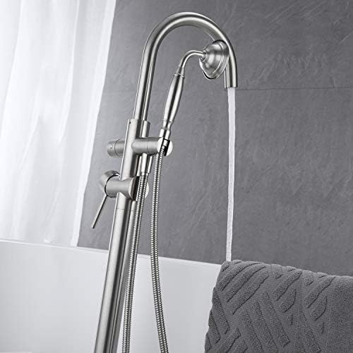 Freestanding Bath Faucet Hand Shower Nickel Bracket Lifetime Warranty