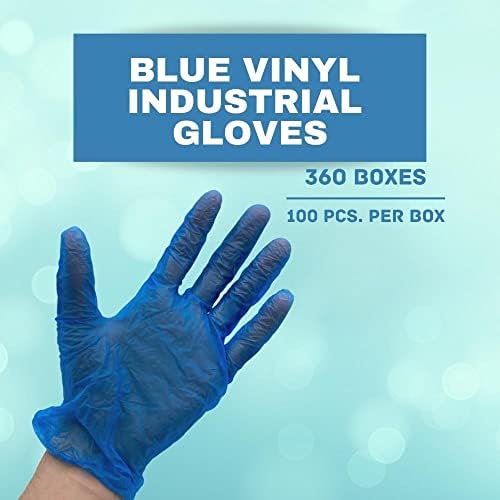 Disposable Vinyl Gloves Blue Large 5 Mil 36000 Pack 1