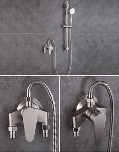 Stainless Steel Exposed Shower Faucet4-inchHoleWall-MountedTemperatureControlled