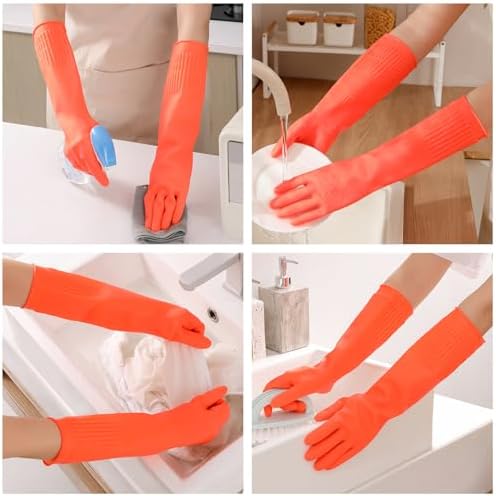 Premium Long Rubber Gloves for Kitchen Home Cleaning