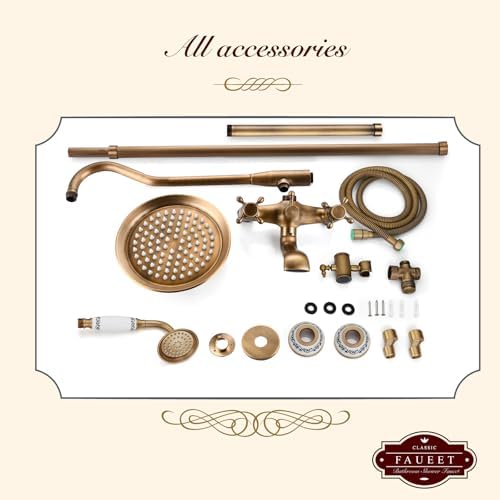 Premium 3-in-1 antique Brass Shower Faucet Set