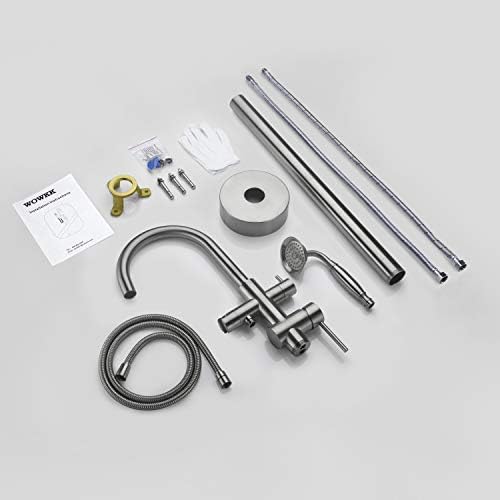 Freestanding Bath Faucet Hand Shower Nickel Bracket Lifetime Warranty