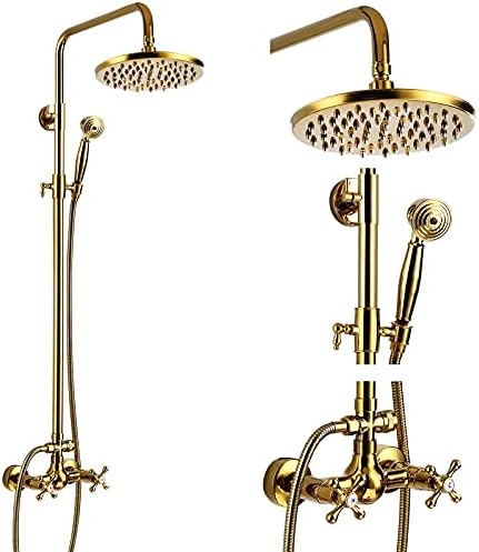GotOnovo Gold-Runner Exposed Bathroom Faucet Set - 8 Adjustable 2 Function Spray Head