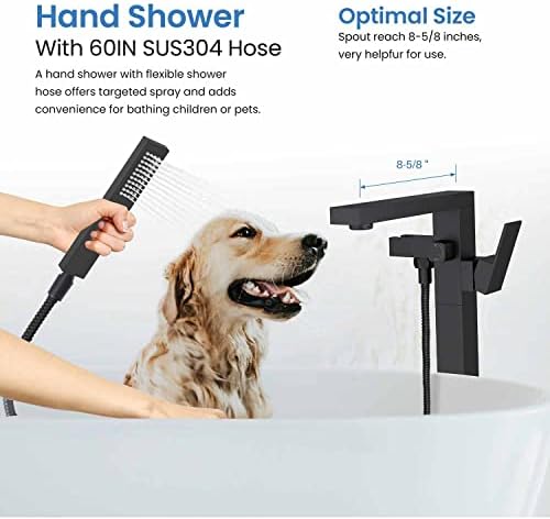 KIBI Cube Floor Mount Bathtub Faucet