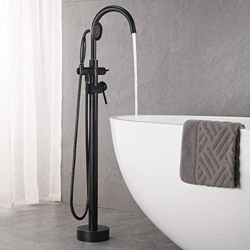 Wowkk Tub Filler Freestanding Faucet with Hand Shower