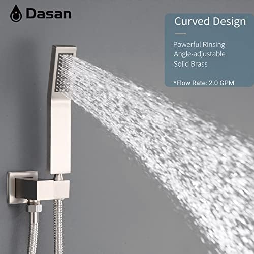 Dasan Complete Tub Shower Faucet Set Versatile Durable Brushed Nickel Design