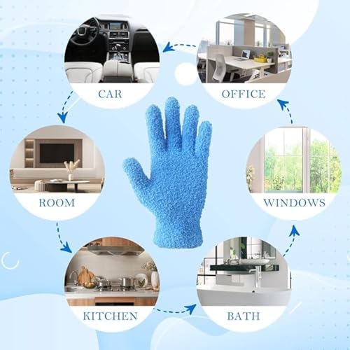 Premium Microfiber Dusting Gloves - Leaf Cleaning Tongs for Houseplants Blinds Lamps