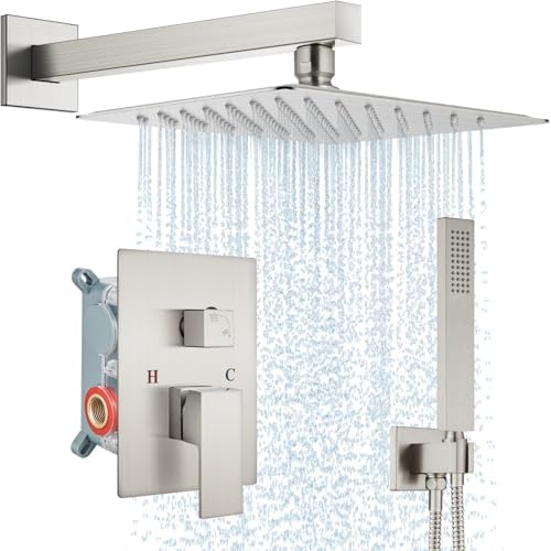Midanya Rain Shower System 12 Square Brushed Nickel