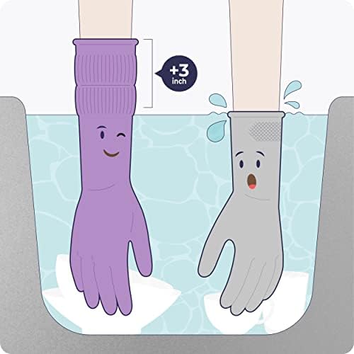 Durable Extra Long Dishwashing Gloves for Kitchen Cleaning 15 Inch