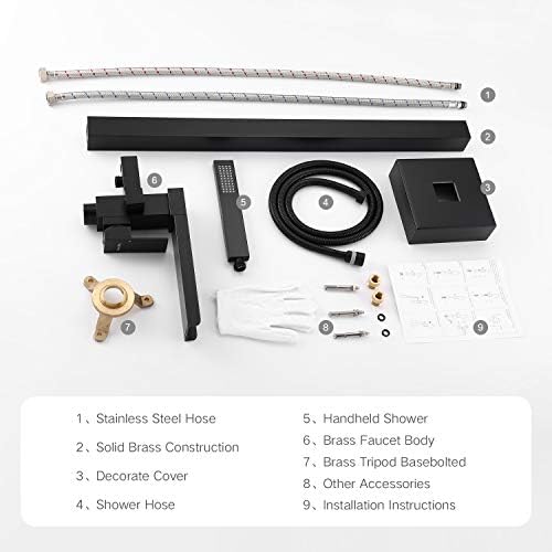Freestanding bathtub Faucet with 6 GPM Flow Matte Black