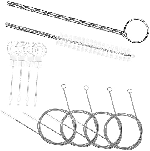 Jojofuny 4 in 1 Manual Snake Drain Tool Set with Flexible Tube Cleaner
