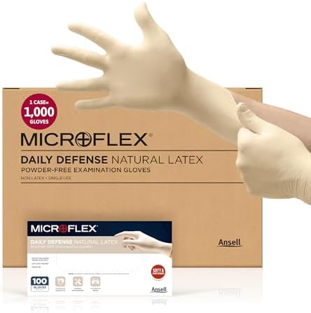 Microflex 10-754 Daily Defense Latex Gloves Natural