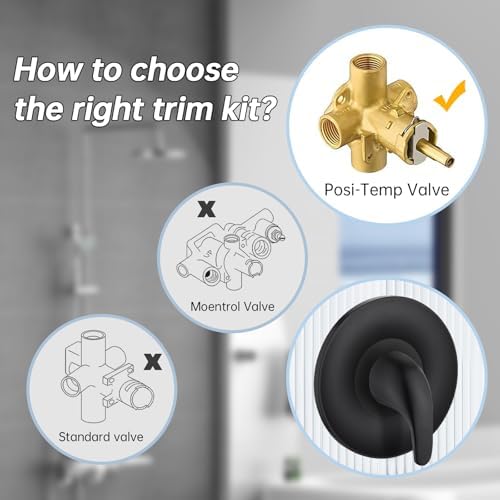 Matte Black shower trim kit for Moen valves upgrade your bathroom