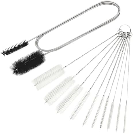 11-Piece Flexible Pine Drain Brush Set Double-Ended Black